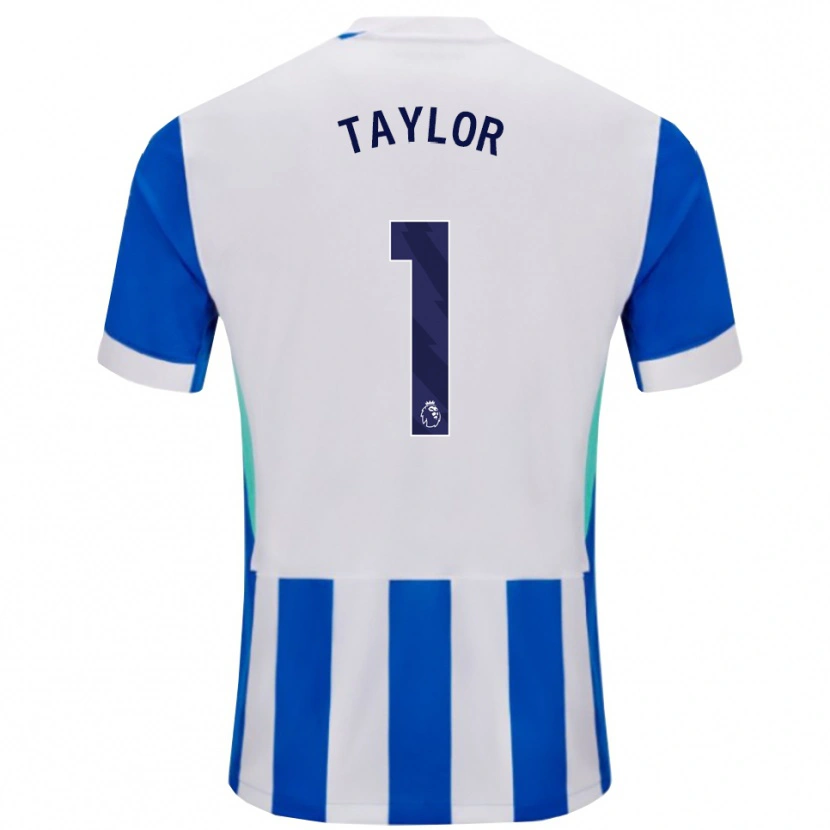 Danxen Niño Camiseta Finley Taylor #1 Azul Blanco 1ª Equipación 2025/26 La Camisa