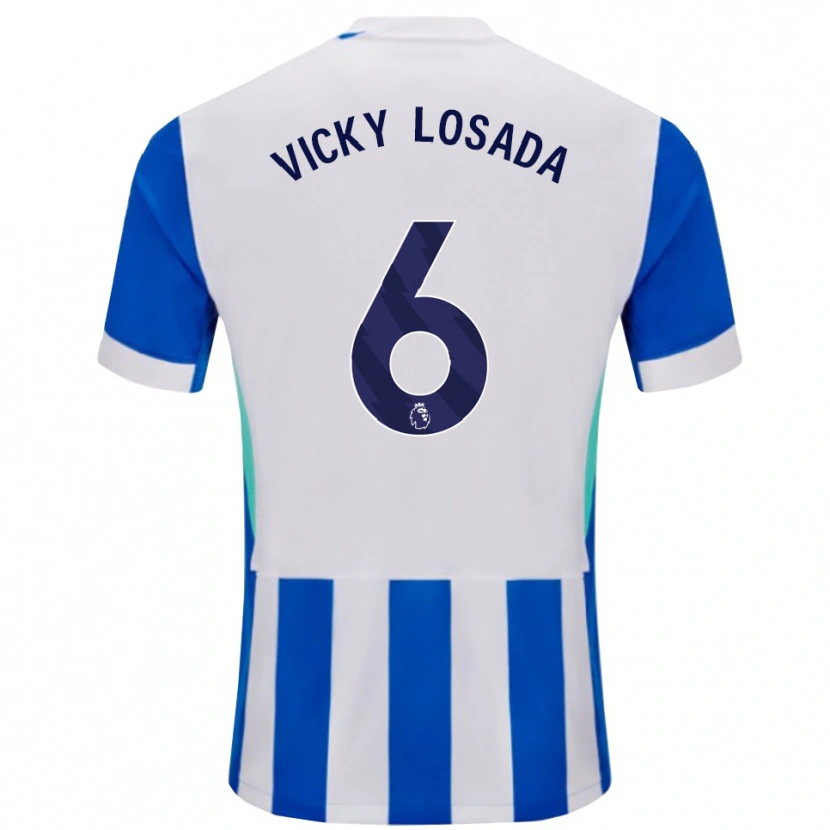 Danxen Niño Camiseta María Victoria Losada Gómez #6 Azul Blanco 1ª Equipación 2025/26 La Camisa
