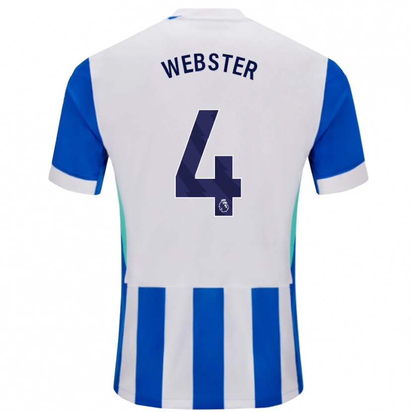 Danxen Niño Camiseta Adam Webster #4 Azul Blanco 1ª Equipación 2025/26 La Camisa