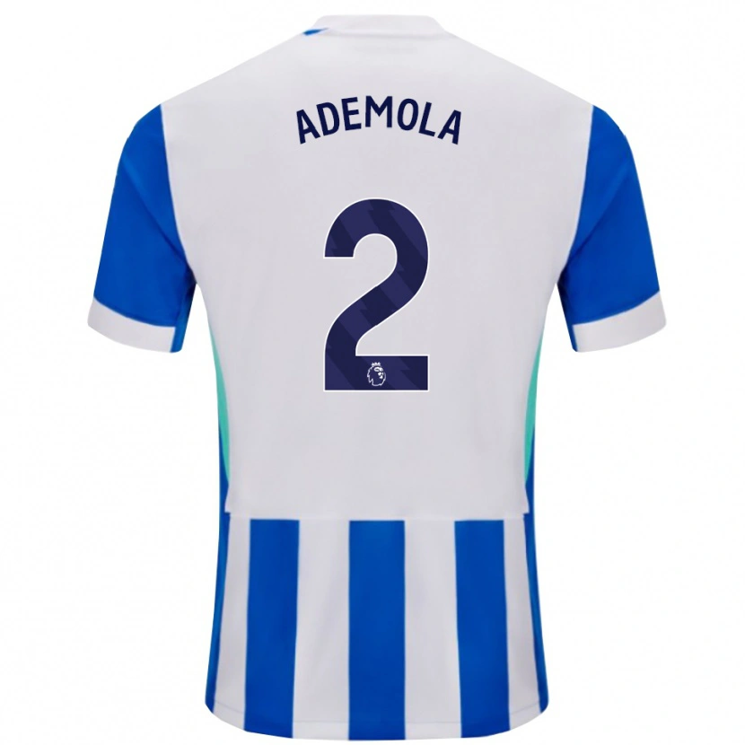 Danxen Niño Camiseta Sebastian Ademola #2 Azul Blanco 1ª Equipación 2025/26 La Camisa