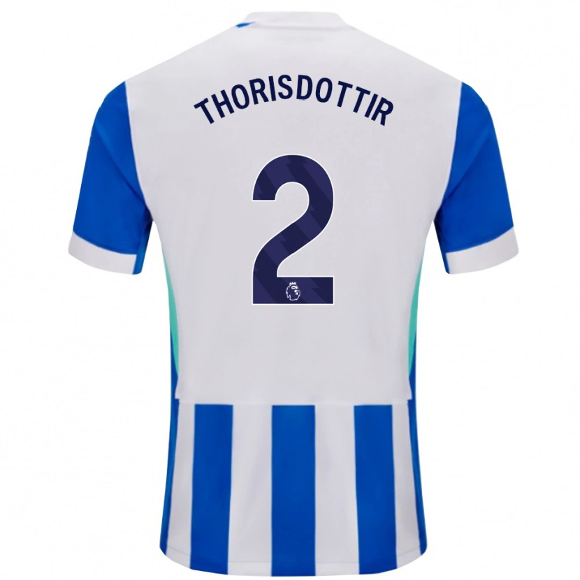 Danxen Niño Camiseta Maria Thorisdottir #2 Azul Blanco 1ª Equipación 2025/26 La Camisa