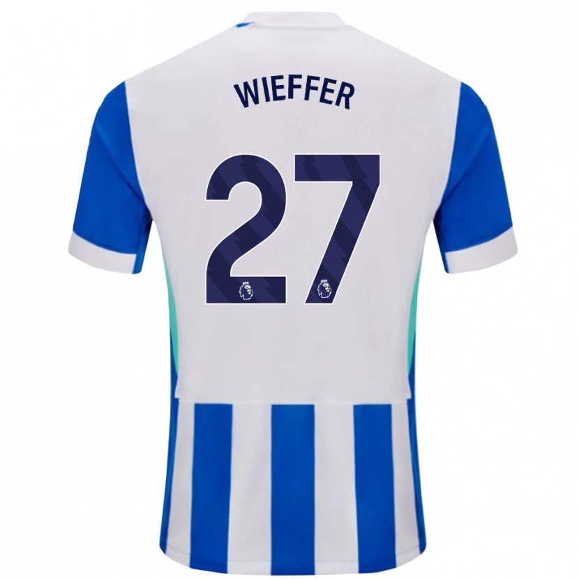 Danxen Niño Camiseta Mats Wieffer #27 Azul Blanco 1ª Equipación 2025/26 La Camisa