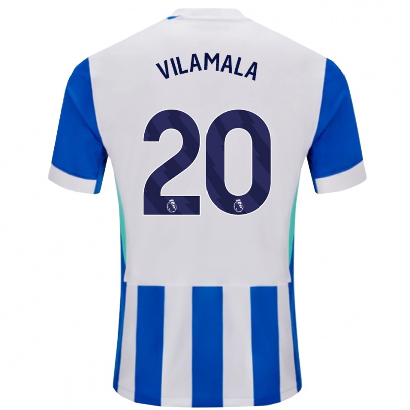 Danxen Niño Camiseta Bruna Vilamala #20 Azul Blanco 1ª Equipación 2025/26 La Camisa