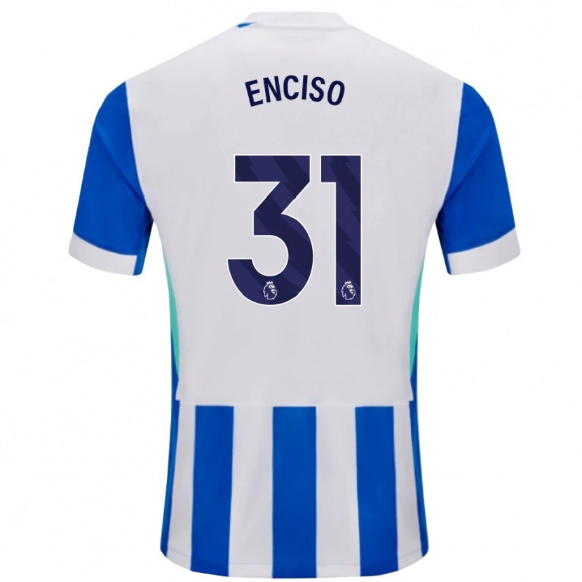 Danxen Niño Camiseta Julio Enciso #31 Azul Blanco 1ª Equipación 2025/26 La Camisa