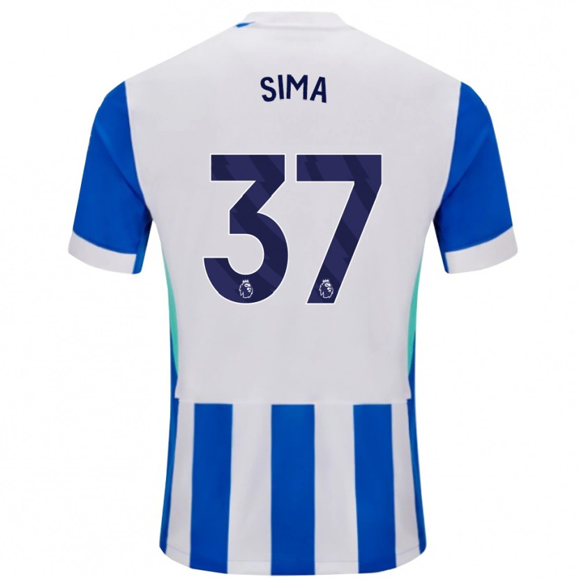 Danxen Niño Camiseta Abdallah Sima #37 Azul Blanco 1ª Equipación 2025/26 La Camisa