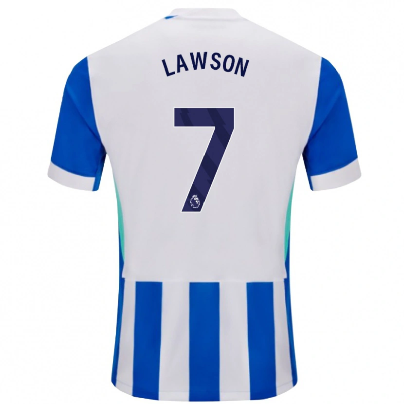 Danxen Niño Camiseta Zebedee Lawson #7 Azul Blanco 1ª Equipación 2025/26 La Camisa