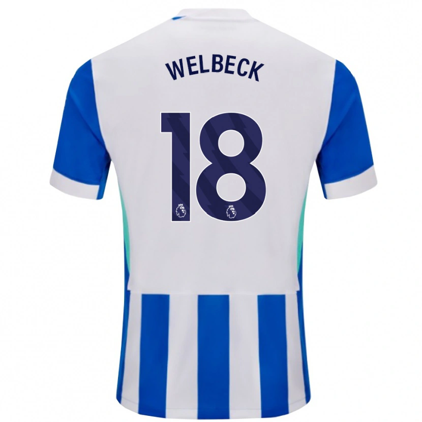 Danxen Niño Camiseta Danny Welbeck #18 Azul Blanco 1ª Equipación 2025/26 La Camisa