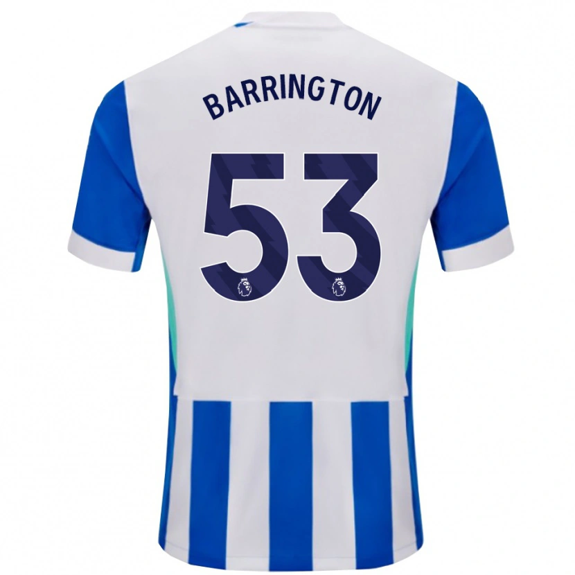 Danxen Niño Camiseta Luca Barrington #53 Azul Blanco 1ª Equipación 2025/26 La Camisa