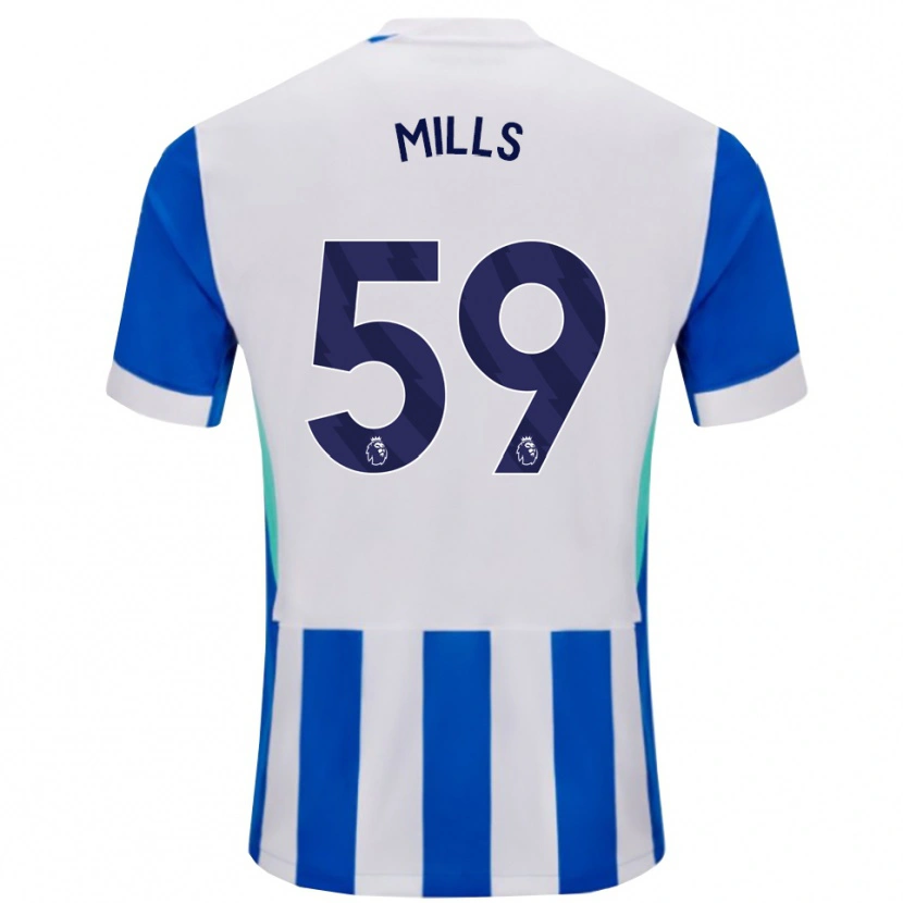 Danxen Niño Camiseta Harry Mills #59 Azul Blanco 1ª Equipación 2025/26 La Camisa