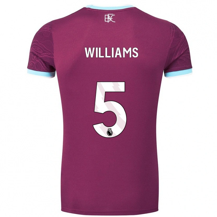 Danxen Niño Camiseta Jesse Williams #5 Borgoña Celeste 1ª Equipación 2025/26 La Camisa