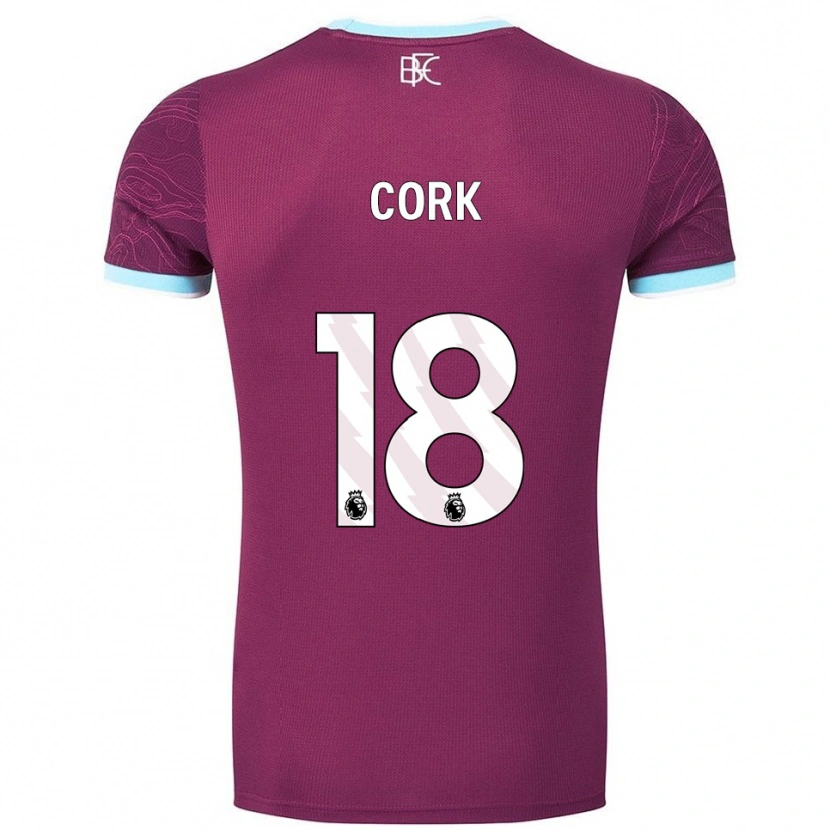 Danxen Niño Camiseta Jack Cork #18 Borgoña Celeste 1ª Equipación 2025/26 La Camisa