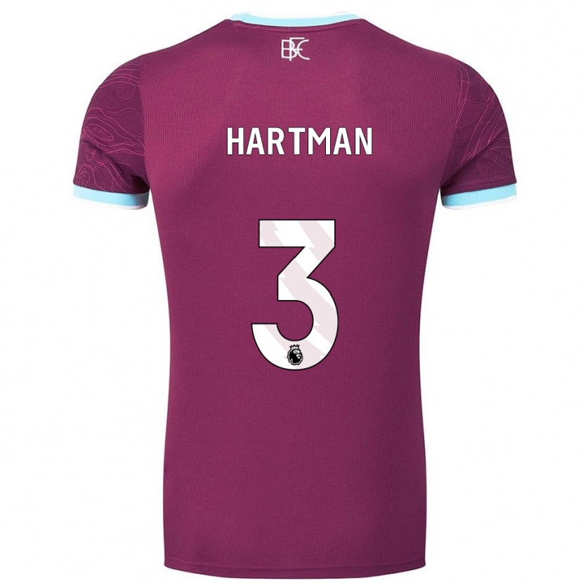 Danxen Niño Camiseta Quilindschy Hartman #3 Borgoña Celeste 1ª Equipación 2025/26 La Camisa