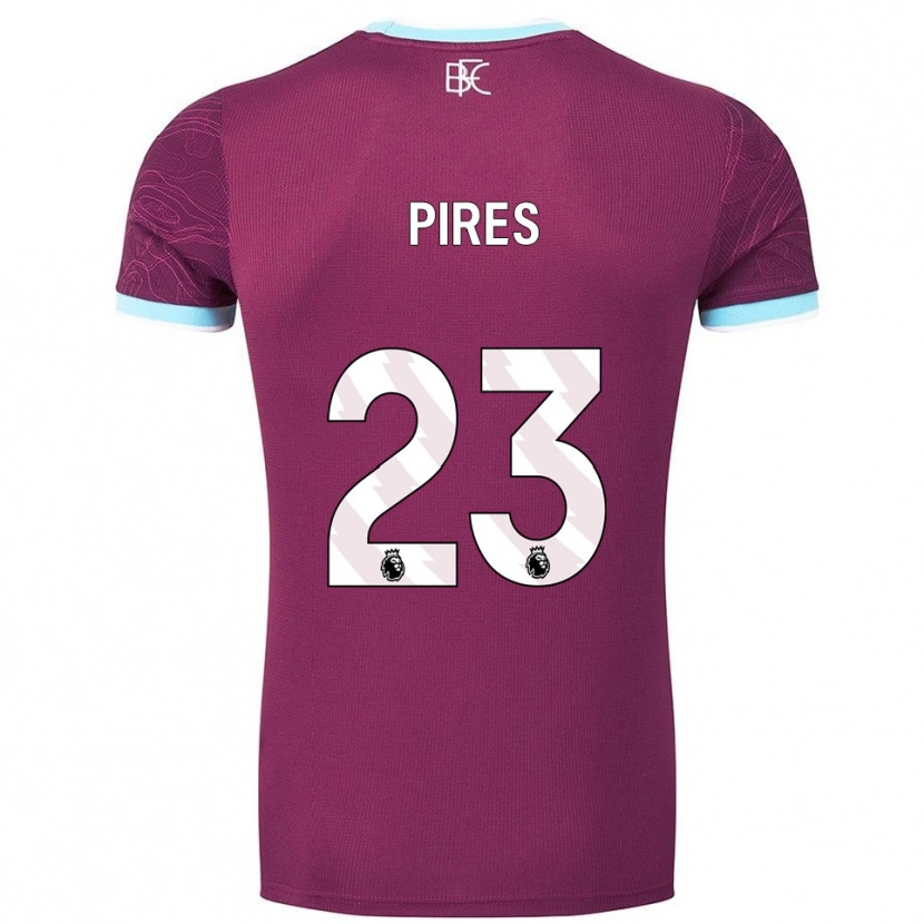 Danxen Niño Camiseta Lucas Pires #23 Borgoña Celeste 1ª Equipación 2025/26 La Camisa