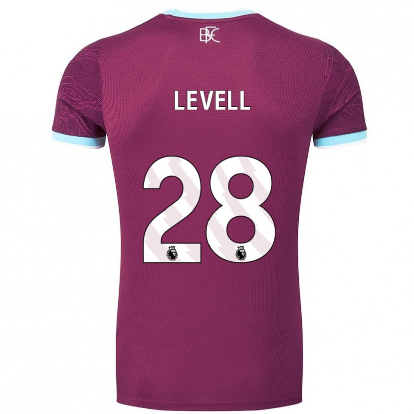 Danxen Niño Camiseta Kirstie Levell #28 Borgoña Celeste 1ª Equipación 2025/26 La Camisa