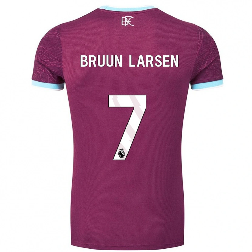 Danxen Niño Camiseta Jacob Bruun Larsen #7 Borgoña Celeste 1ª Equipación 2025/26 La Camisa