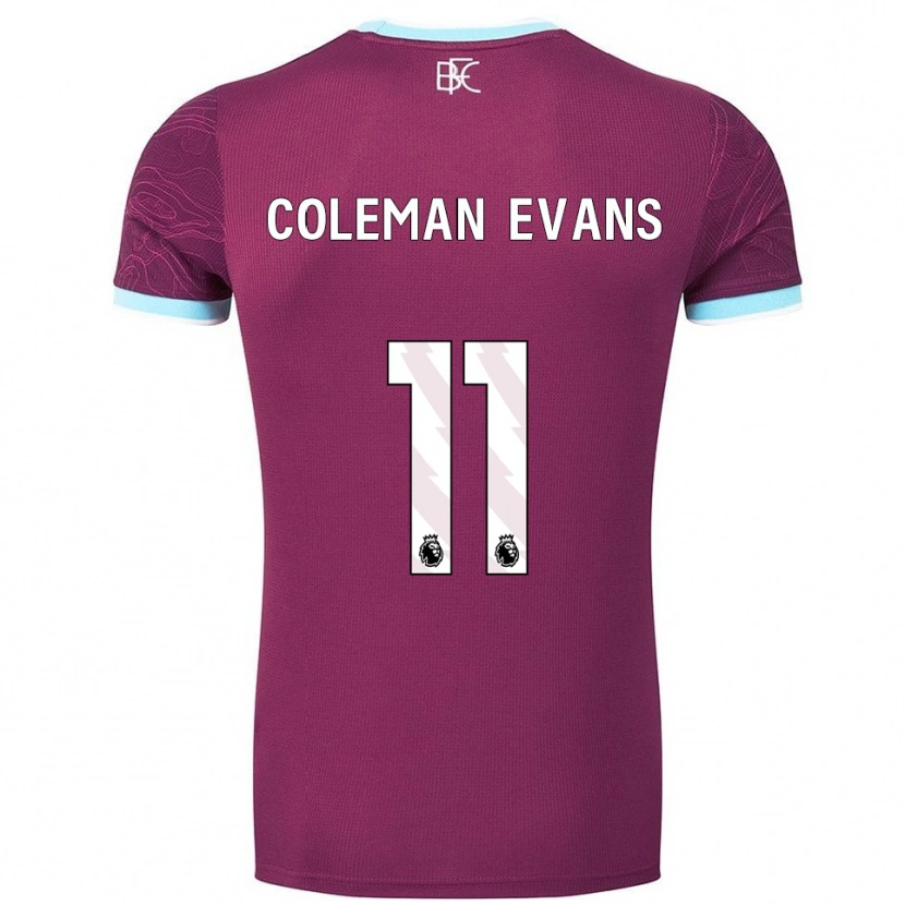Danxen Niño Camiseta Amaya Coleman-Evans #11 Borgoña Celeste 1ª Equipación 2025/26 La Camisa