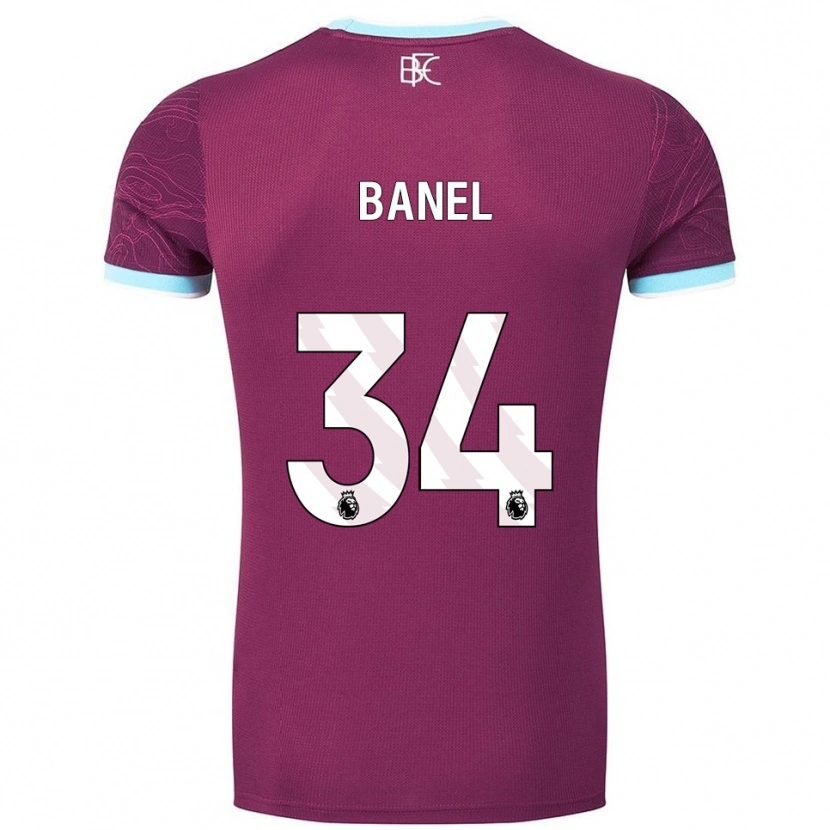 Danxen Niño Camiseta Jaydon Banel #34 Borgoña Celeste 1ª Equipación 2025/26 La Camisa