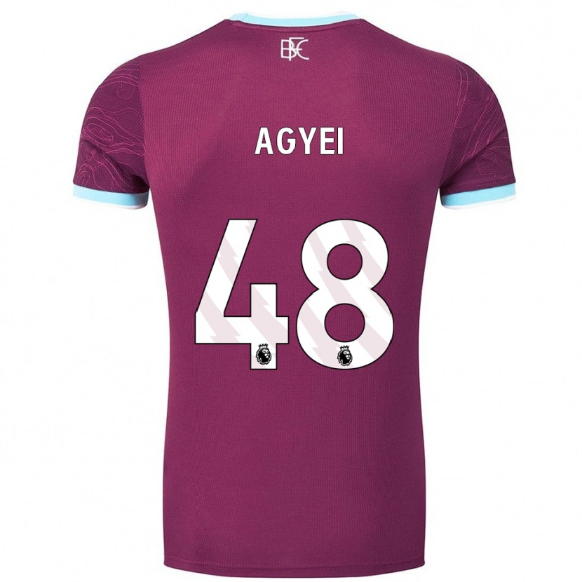 Danxen Niño Camiseta Enock Agyei #48 Borgoña Celeste 1ª Equipación 2025/26 La Camisa