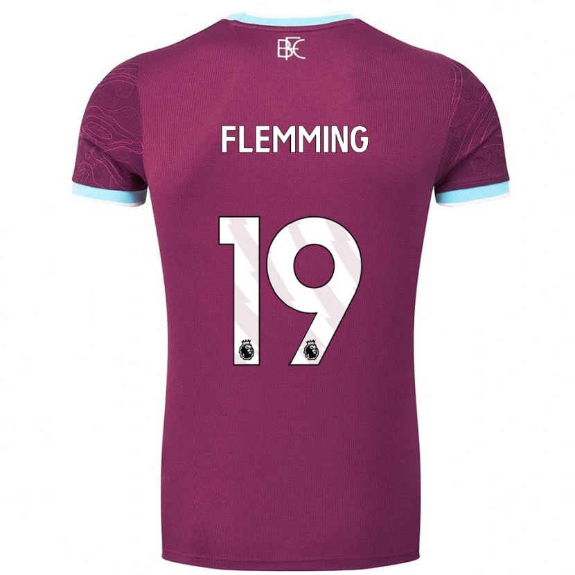 Danxen Niño Camiseta Zian Flemming #19 Borgoña Celeste 1ª Equipación 2025/26 La Camisa