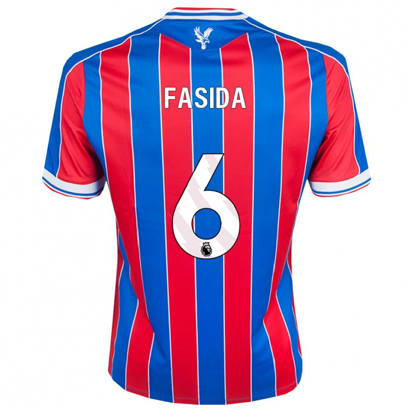 Danxen Niño Camiseta Jacob Fasida #6 Azul Rojo Blanco 1ª Equipación 2025/26 La Camisa