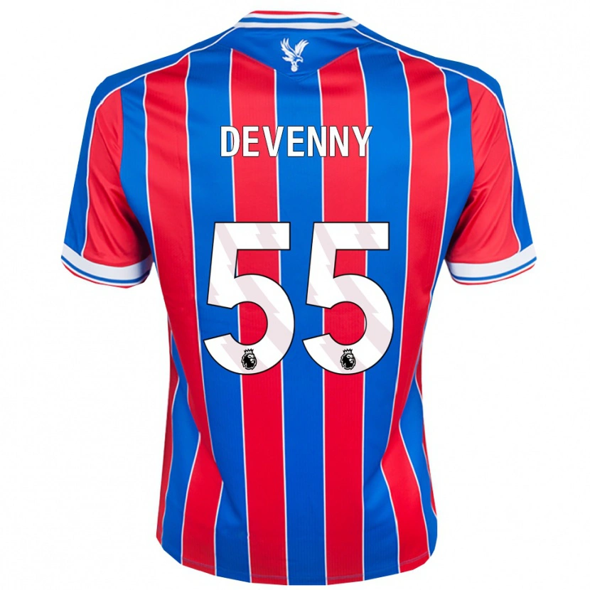 Danxen Niño Camiseta Justin Devenny #55 Azul Rojo Blanco 1ª Equipación 2025/26 La Camisa