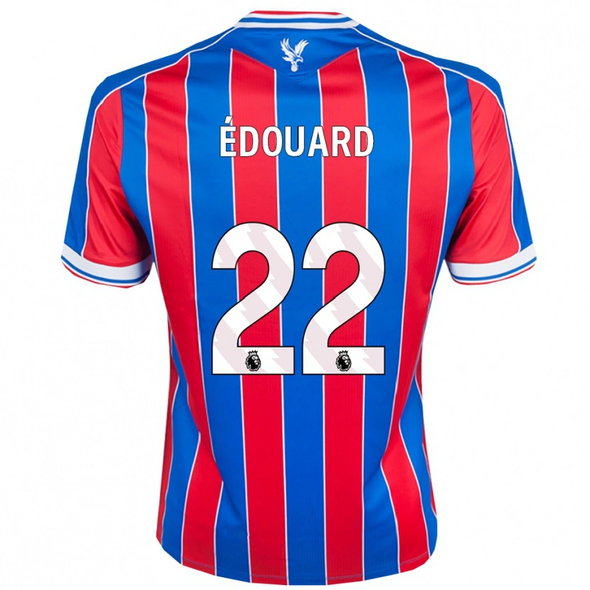 Danxen Niño Camiseta Odsonne Edouard #22 Azul Rojo Blanco 1ª Equipación 2025/26 La Camisa