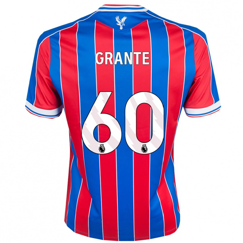 Danxen Niño Camiseta Jake Grante #60 Azul Rojo Blanco 1ª Equipación 2025/26 La Camisa