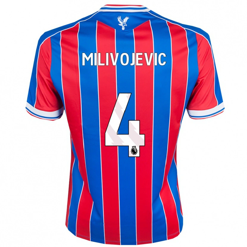 Danxen Niño Camiseta Luka Milivojevic #4 Azul Rojo Blanco 1ª Equipación 2025/26 La Camisa