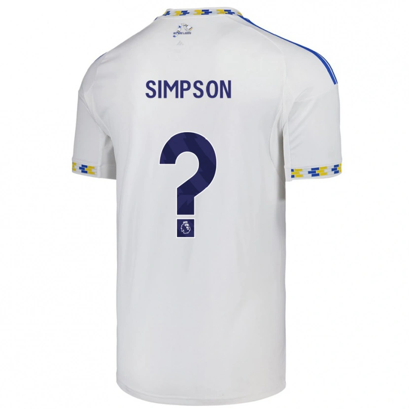 Danxen Niño Camiseta Carrie Simpson #0 Blanco Azul 1ª Equipación 2025/26 La Camisa