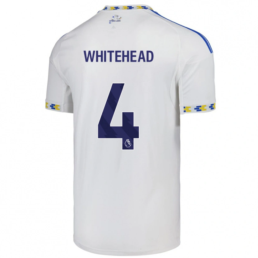 Danxen Niño Camiseta Loui Whitehead #4 Blanco Azul 1ª Equipación 2025/26 La Camisa