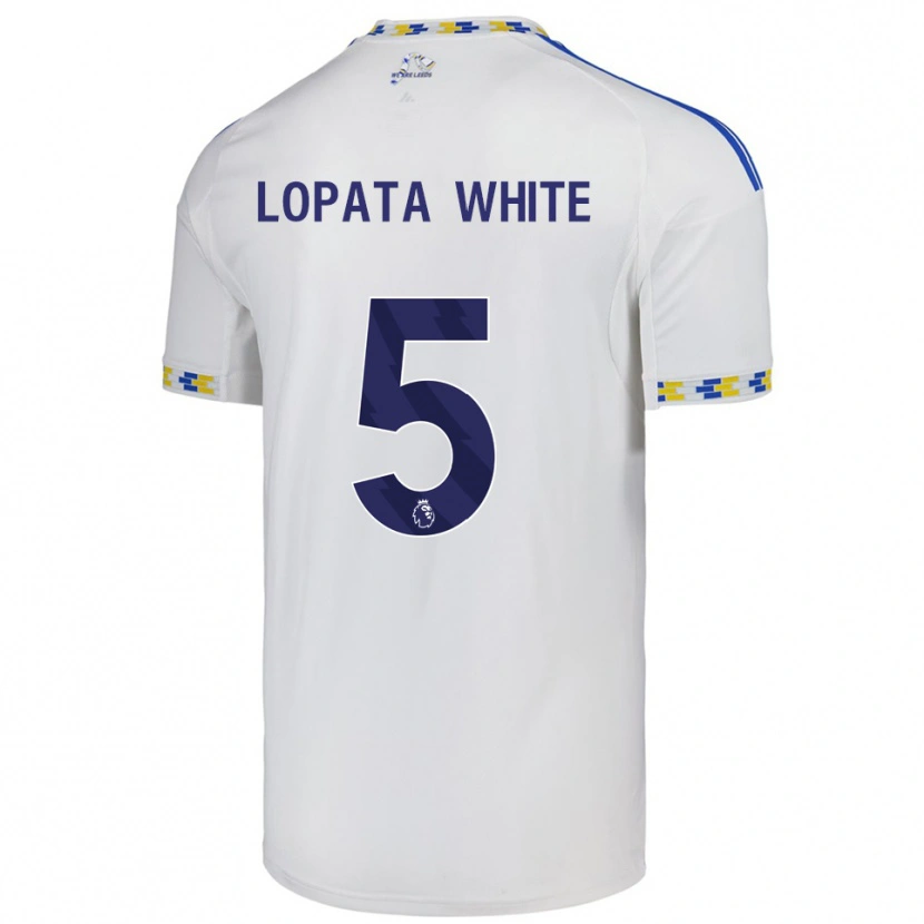 Danxen Niño Camiseta Reuben Lopata-White #5 Blanco Azul 1ª Equipación 2025/26 La Camisa