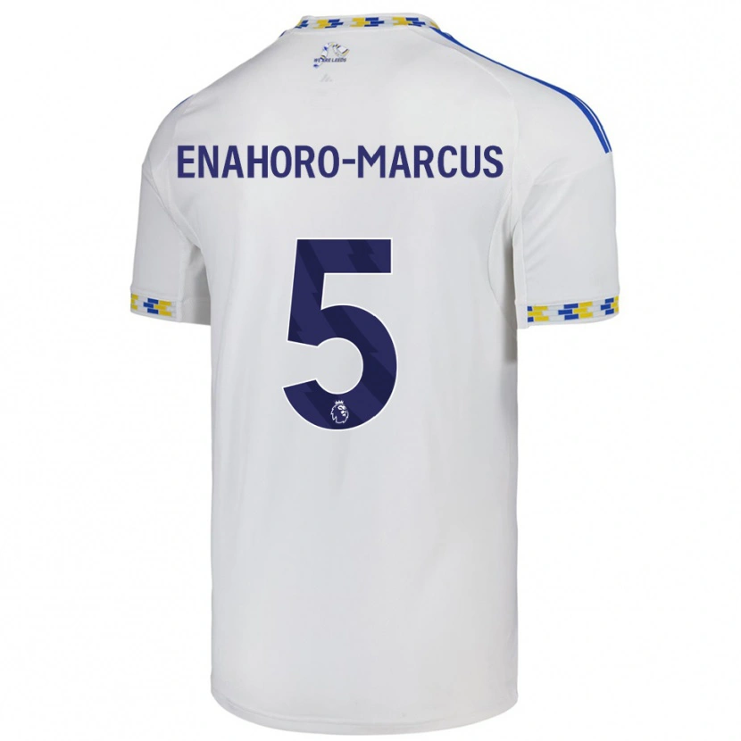 Danxen Niño Camiseta Louis Enahoro-Marcus #5 Blanco Azul 1ª Equipación 2025/26 La Camisa