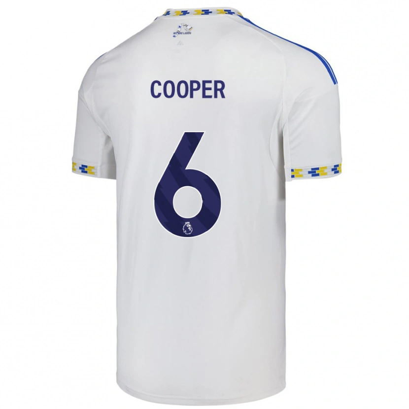 Danxen Niño Camiseta Liam Cooper #6 Blanco Azul 1ª Equipación 2025/26 La Camisa