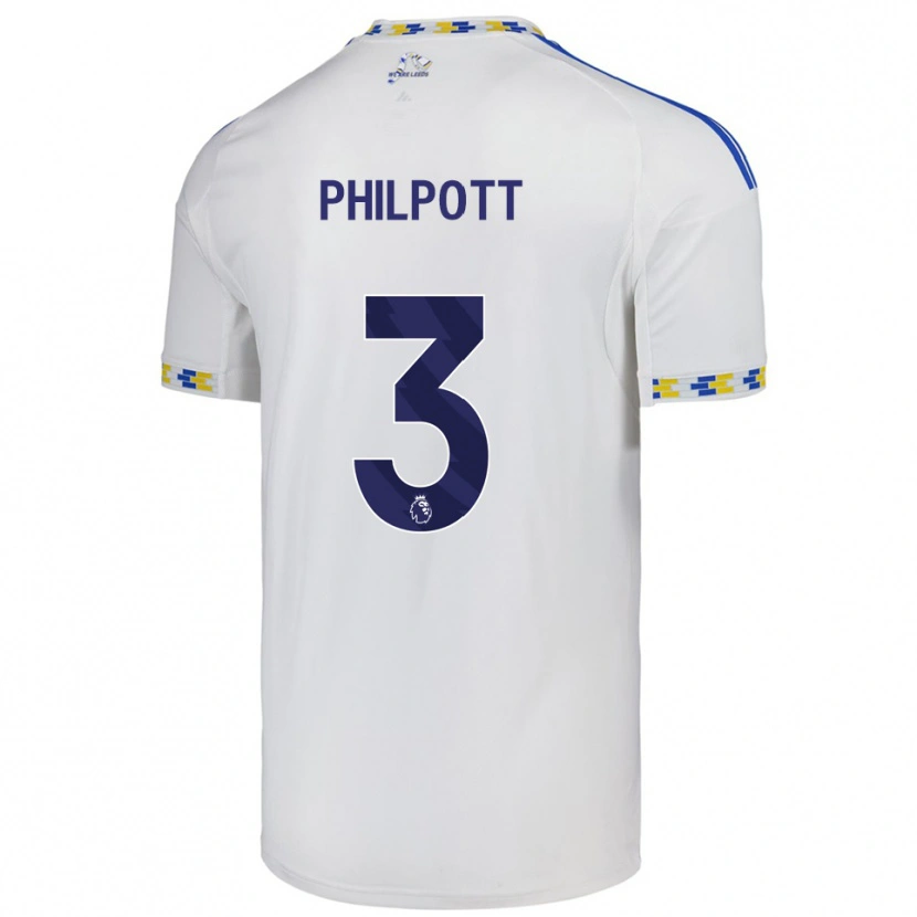 Danxen Niño Camiseta Louie Philpott #3 Blanco Azul 1ª Equipación 2025/26 La Camisa