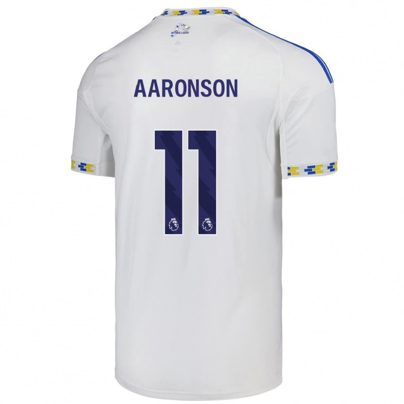 Danxen Niño Camiseta Brenden Aaronson #11 Blanco Azul 1ª Equipación 2025/26 La Camisa