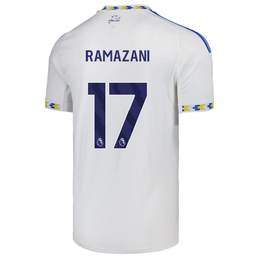 Danxen Niño Camiseta Largie Ramazani #17 Blanco Azul 1ª Equipación 2025/26 La Camisa
