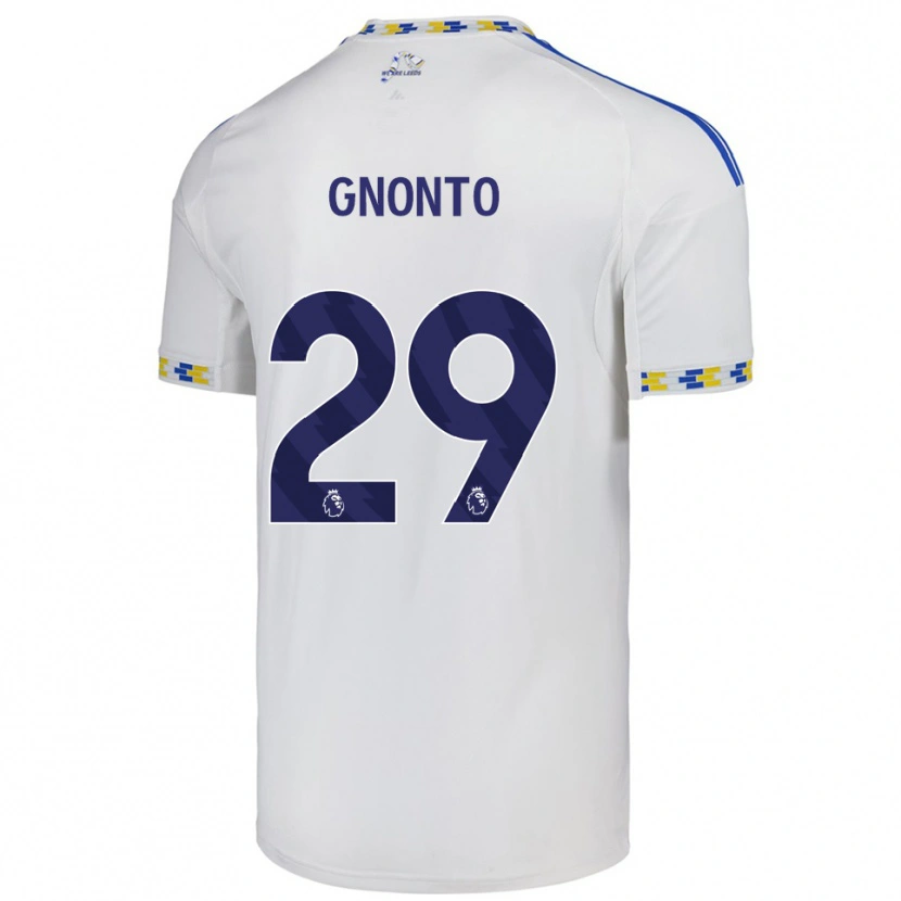Danxen Niño Camiseta Wilfried Gnonto #29 Blanco Azul 1ª Equipación 2025/26 La Camisa