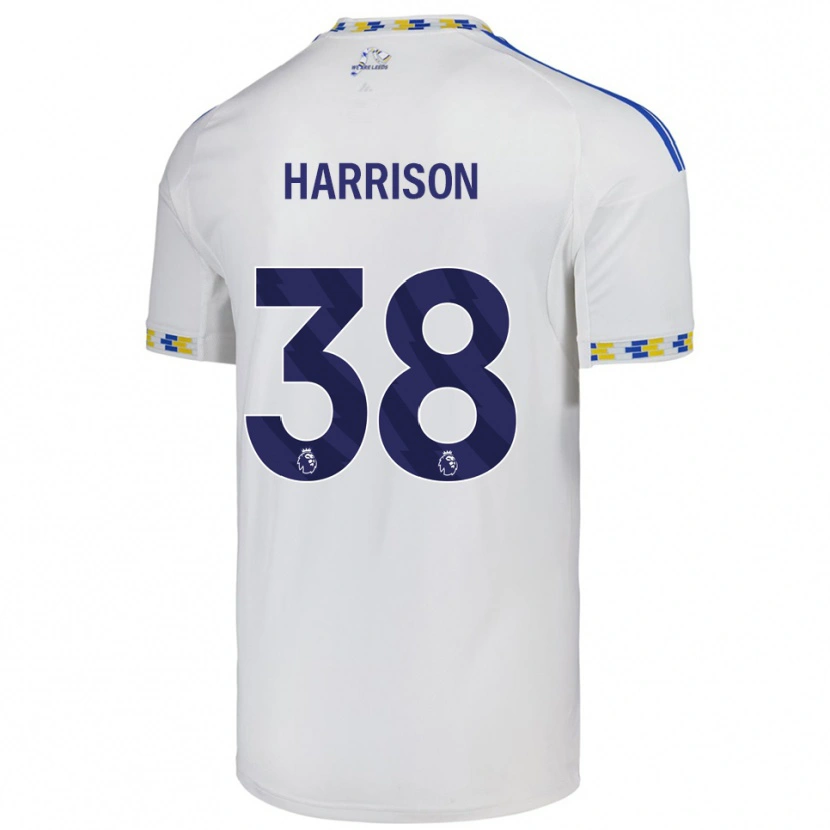 Danxen Niño Camiseta Jack Harrison #38 Blanco Azul 1ª Equipación 2025/26 La Camisa