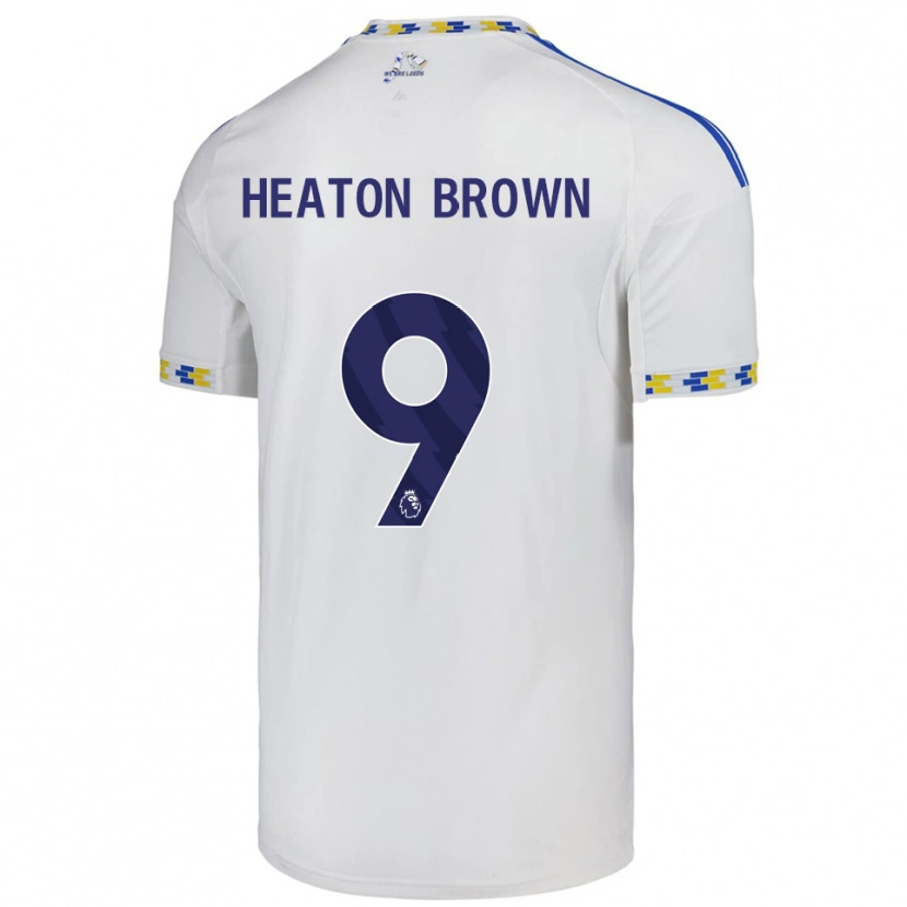 Danxen Niño Camiseta Heaton Brown #9 Blanco Azul 1ª Equipación 2025/26 La Camisa