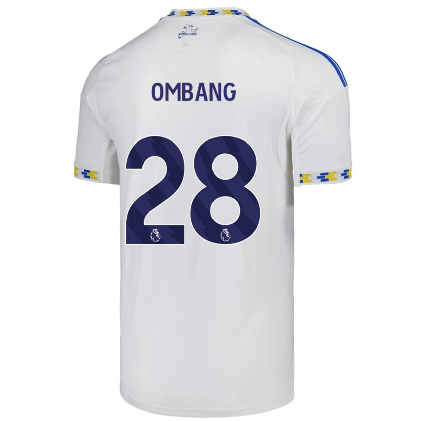 Danxen Niño Camiseta Darryl Ombang #28 Blanco Azul 1ª Equipación 2025/26 La Camisa