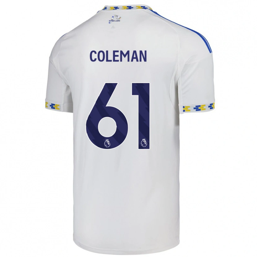 Danxen Niño Camiseta Cian Coleman #61 Blanco Azul 1ª Equipación 2025/26 La Camisa