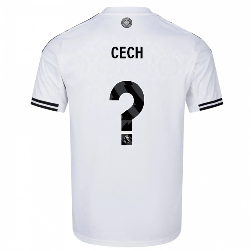 Danxen Niño Camiseta Damian Cech #0 Blanco Negro 1ª Equipación 2025/26 La Camisa