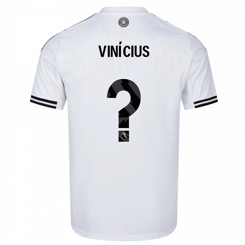 Danxen Niño Camiseta Carlos Vinícius #0 Blanco Negro 1ª Equipación 2025/26 La Camisa