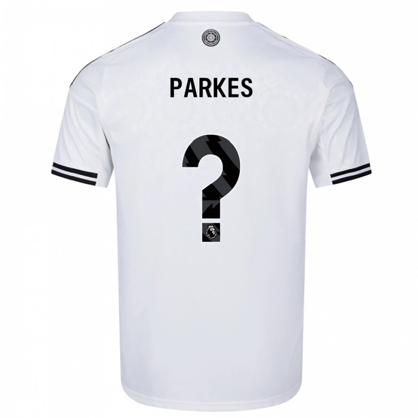 Danxen Niño Camiseta Stefan Parkes #0 Blanco Negro 1ª Equipación 2025/26 La Camisa