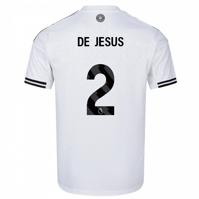 Danxen Niño Camiseta Brad De Jesus #2 Blanco Negro 1ª Equipación 2025/26 La Camisa