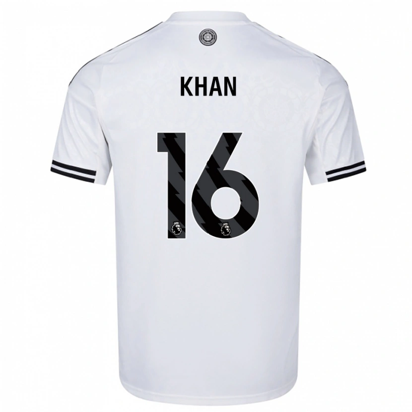Danxen Niño Camiseta Ruban Khan #16 Blanco Negro 1ª Equipación 2025/26 La Camisa