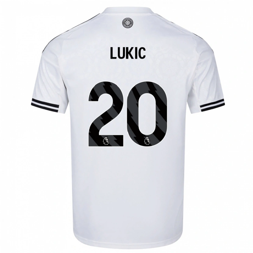 Danxen Niño Camiseta Saša Lukić #20 Blanco Negro 1ª Equipación 2025/26 La Camisa