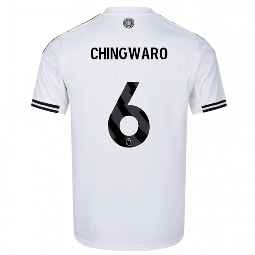 Danxen Niño Camiseta Seth Chingwaro #6 Blanco Negro 1ª Equipación 2025/26 La Camisa