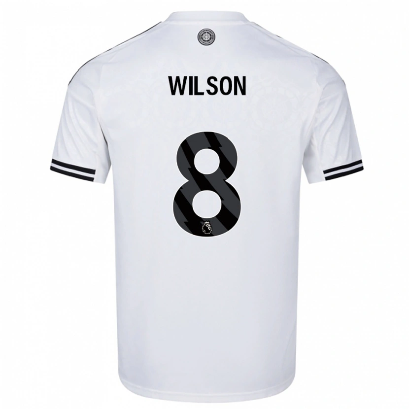Danxen Niño Camiseta Harry Wilson #8 Blanco Negro 1ª Equipación 2025/26 La Camisa