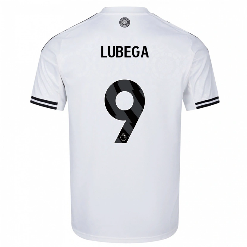 Danxen Niño Camiseta Bashil Lubega #9 Blanco Negro 1ª Equipación 2025/26 La Camisa